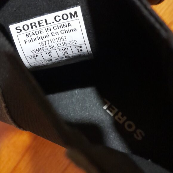 Leather Sorel Hidden Wedge Gray Joan Of Arc Booties sz 7 - Picture 7 of 9